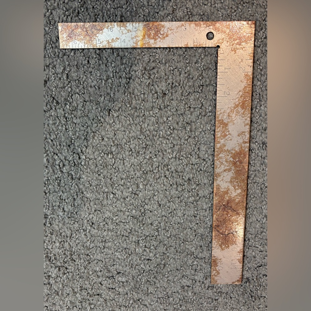 Vintage Metal L Square Ruler